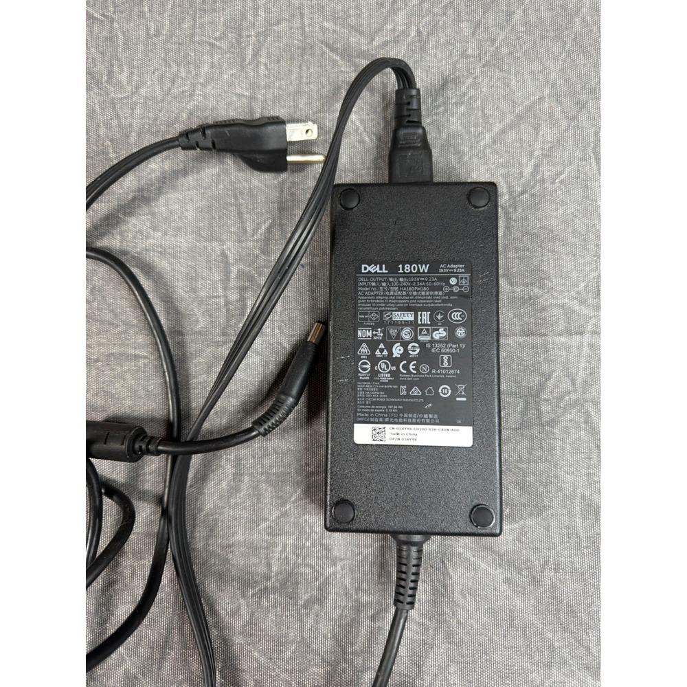 Dell AC Adapter HA180PM180 180W 19.5V 9.23A 03XYY8 Power Supply Charger Black
